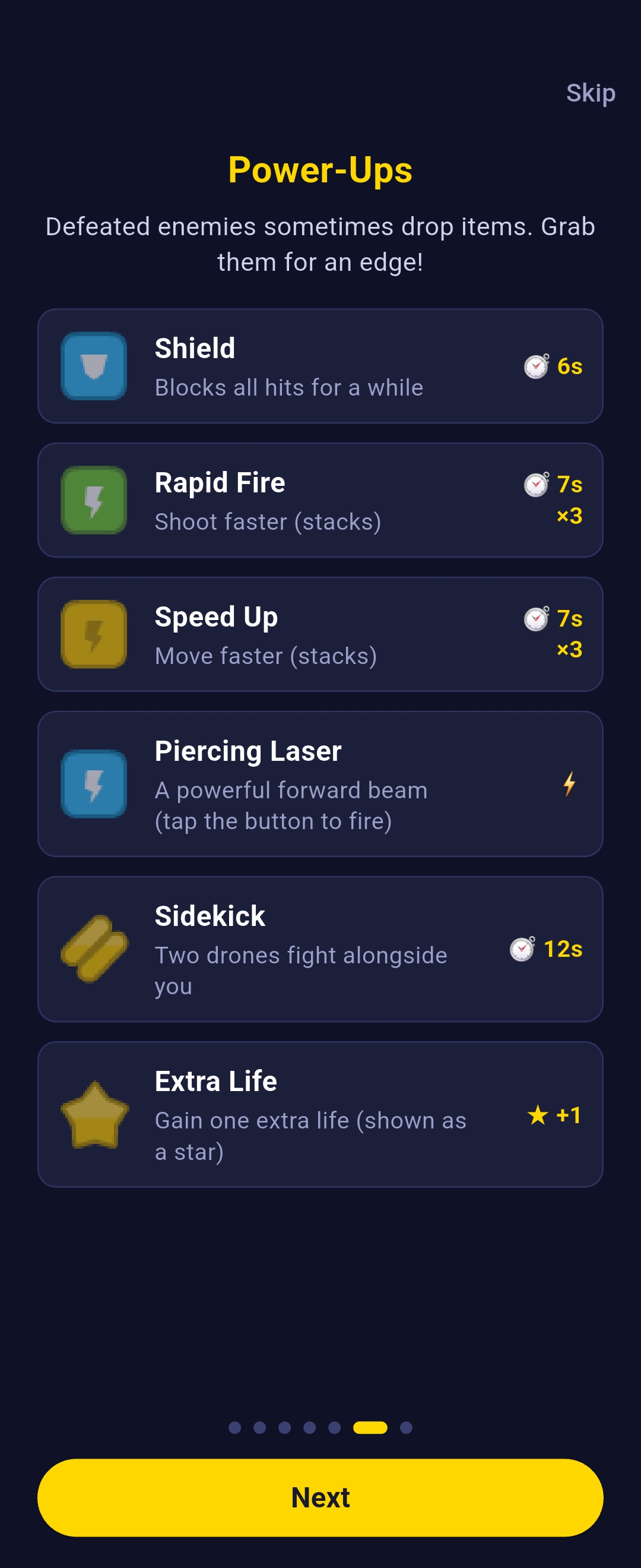 Power-ups screenshot